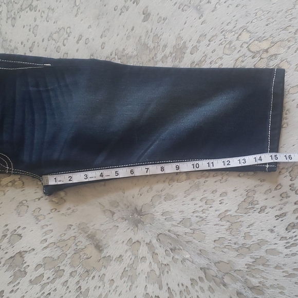 Miss Me Jeans Embellished Embroidered Studded Capri Dark Wash Sz14 - Picture 9 of 9